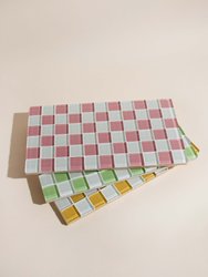 Glass Tile Decorative Tray - Pink Himalayan Salt Milk Chocolate