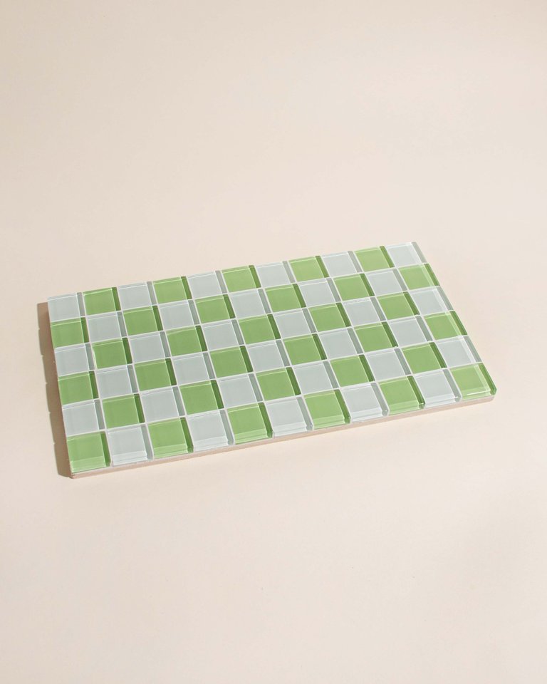 Glass Tile Decorative Tray - Pistachio Milk Chocolate