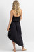 Ayanna Asymmetric Tube Midi Dress In Black