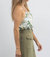 Francine Toile Print Halter Crop In Green