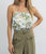 Francine Toile Print Halter Crop In Green - Green