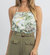 Francine Toile Print Halter Crop In Green