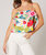 Grenada Ruffle Crop Cami In Pink Multi - Pink Multi