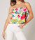 Grenada Ruffle Crop Cami In Pink Multi - Pink Multi