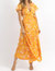 Honey Rust Wrap Maxi Dress In Yellow