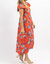 Kyrah Floral Cotton Midi Dress In Orange