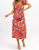 Kyrah Floral Cotton Midi Dress In Orange