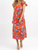 Kyrah Floral Cotton Midi Dress In Orange - Orange