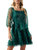 Leah Organza Dress In Emerald - Emerald