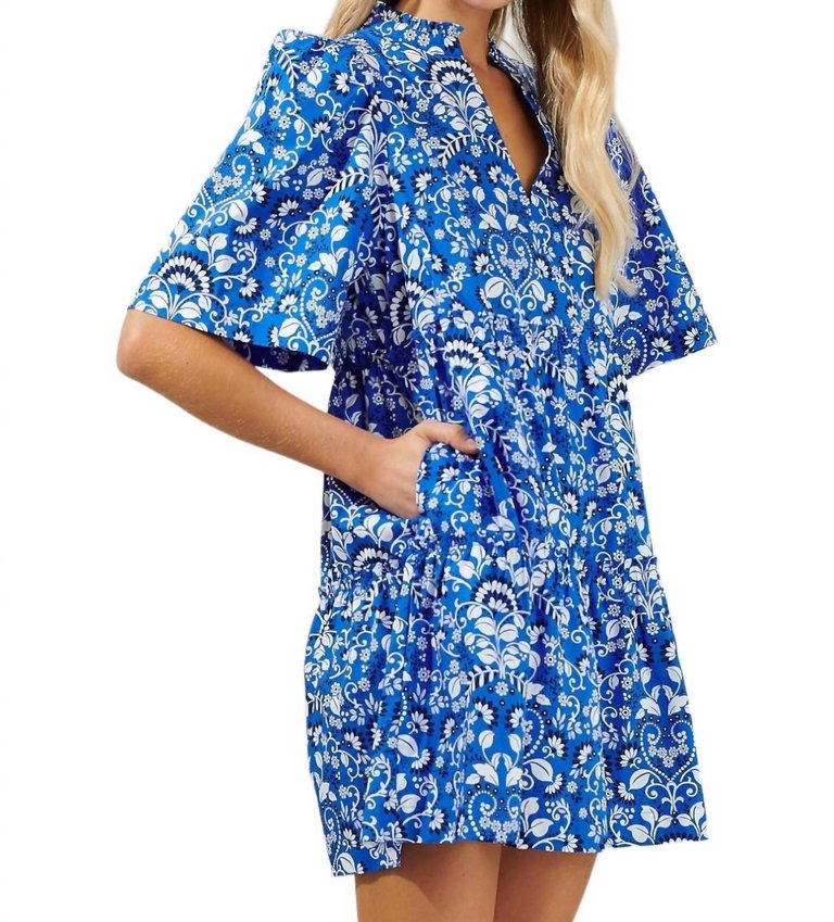 Lulu Floral Tomales Mini Dress In Blue