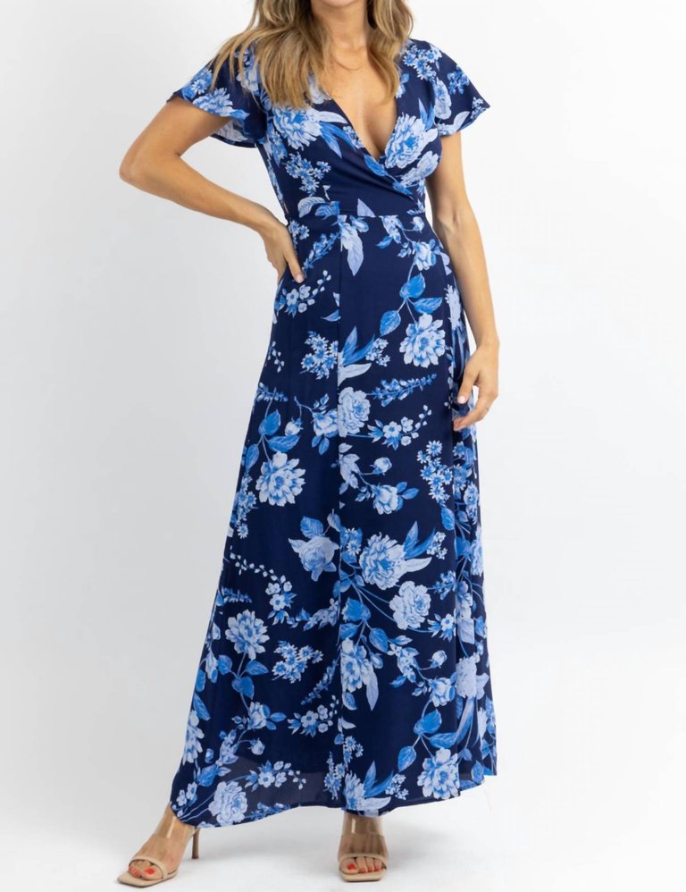 Lunar Wrap Maxi Dress In Blue - Blue