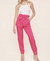 Paper Bag Waist Trousers In Hot Pink - Hot Pink