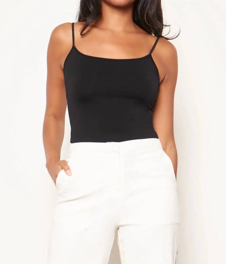 Seamless Cami Top In Black - Black