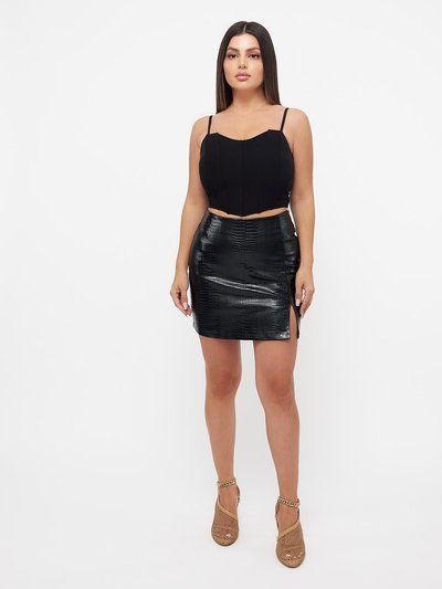 Summer Wren Black Faux Leather Mini Skirt product