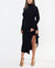 Black Fitted Knit Dress With Side Tie - Black