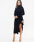 Black Fitted Knit Dress With Side Tie