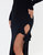 Black Fitted Knit Dress With Side Tie