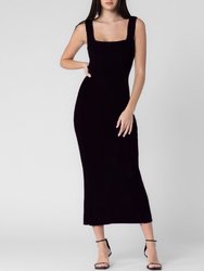 Black Knitted Cut Out Dress - Black