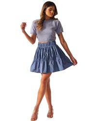 Blue Flared Skirt