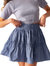 Blue Flared Skirt - Blue