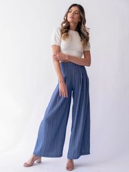 Blue Wide Leg Pants