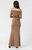 Brown Knit Modal Off Shoulder Top And Skirt Set