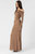 Brown Knit Modal Off Shoulder Top And Skirt Set