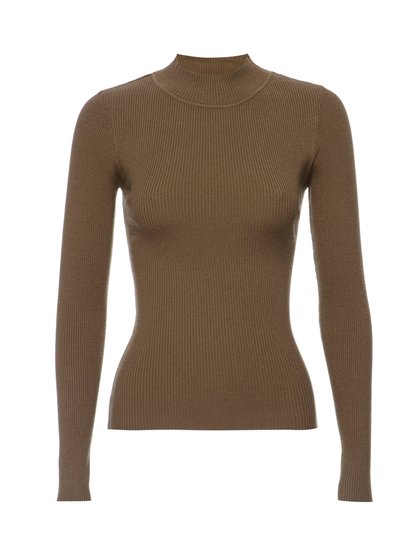 Summer Wren Brown Knitted Open Back Tie Detail Sweater product