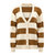 Brown Oversized Knitted Striped Cardigan