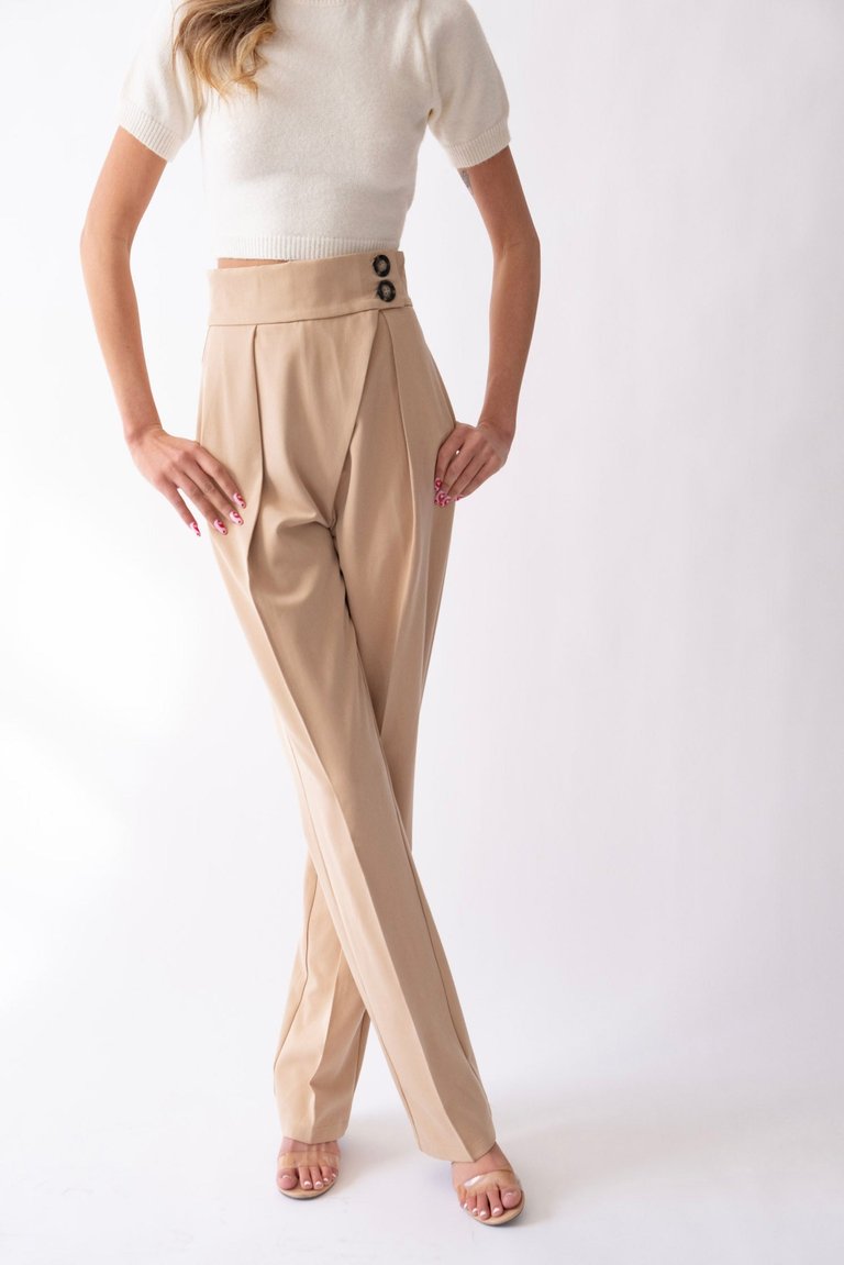Classic Fit Pants - Nude