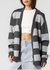 Grey Oversized Knitted Striped Cardigan - Grey