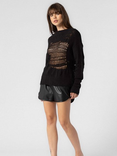 Summer Wren Knitted Distressed Sweater - Black product