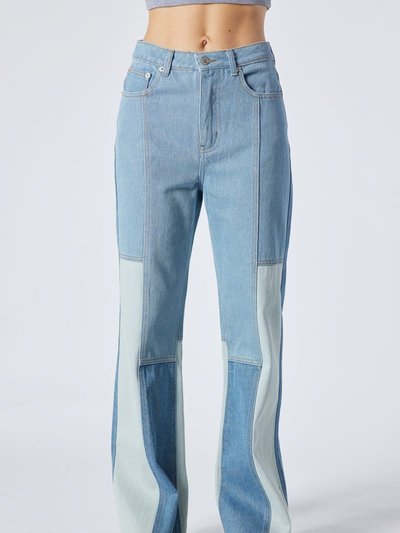 Summer Wren Light Color Block Slim Fit Denim Pants product