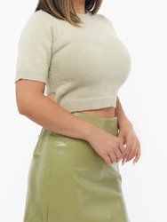 Lime Green Faux Leather Mini Skirt