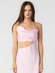 Pink Satin Side Cut Out Mini Dress