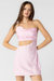 Pink Satin Side Cut Out Mini Dress