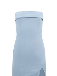 Strapless Twill Linen Dress