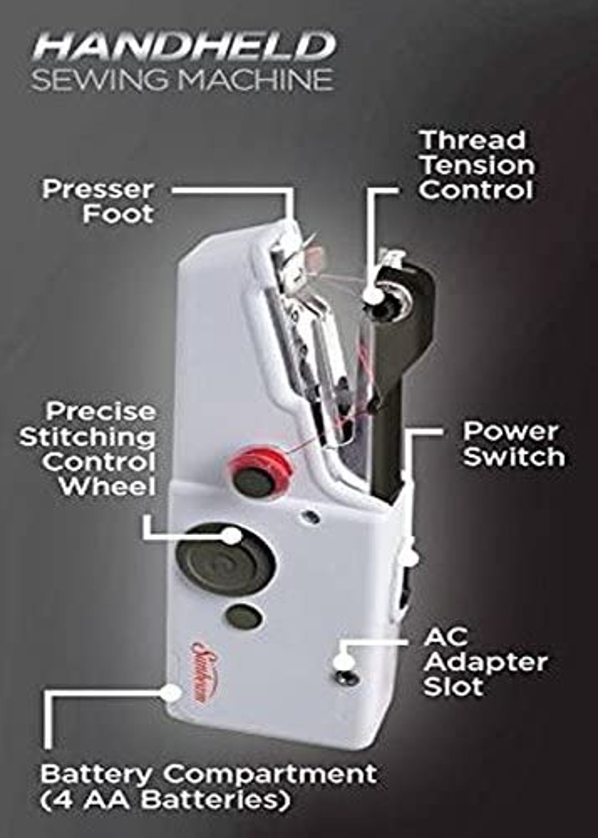 Sunbeam Cordless Handheld Sewing Machine - White