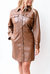 Chocolate Leather Dress In Chocolate - Chocolate