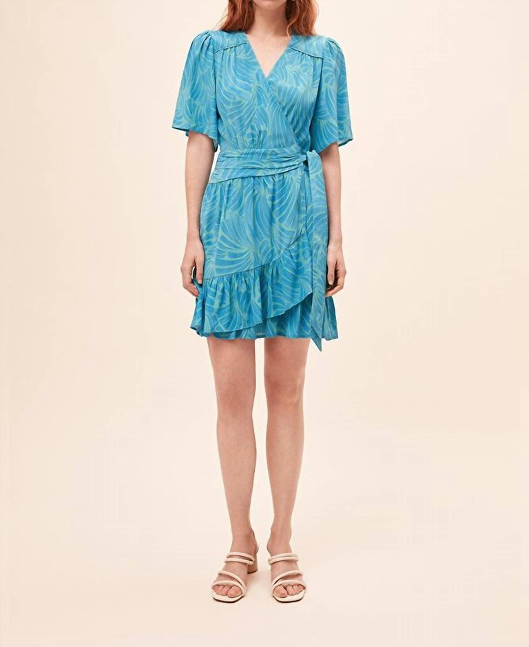 Cia Wrap Dress In Lagoon - Lagoon