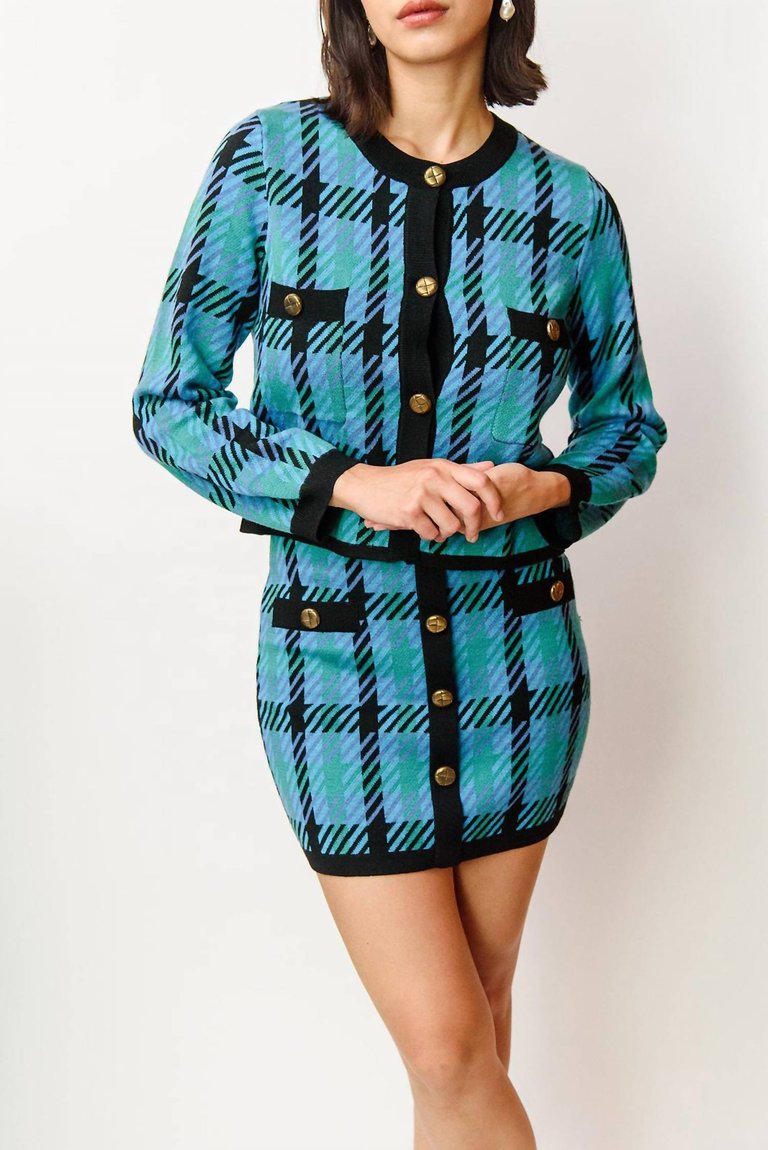 Fannie Plaid Mini Skirt In Blue/black - Blue/Black