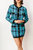 Gaya Plaid Cardigan In Blue/Black - Blue/Black