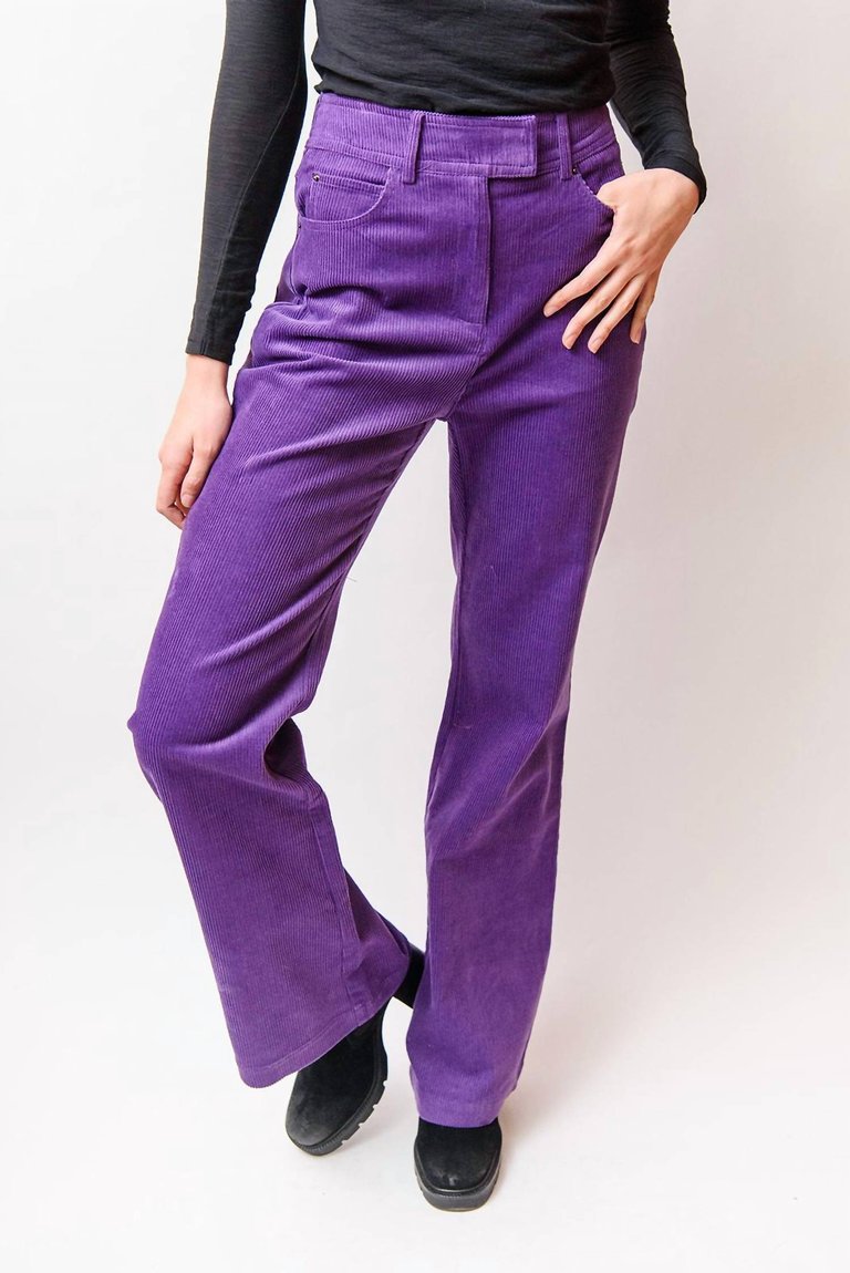 June Corduroy Pant In Purple - Purple