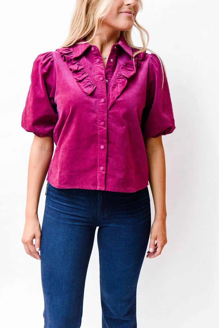 La Bib Top In Violet - Violet