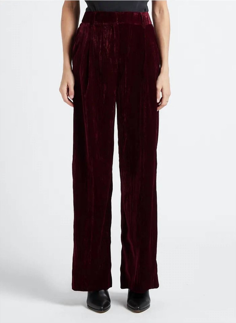 Pantalon Jazz Velvet Trouser In Bordeaux - Bordeaux