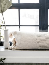 Braided Pom Pom Lumbar Pillow