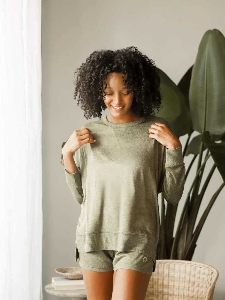 Cosset Relaxed Pullover - Olive
