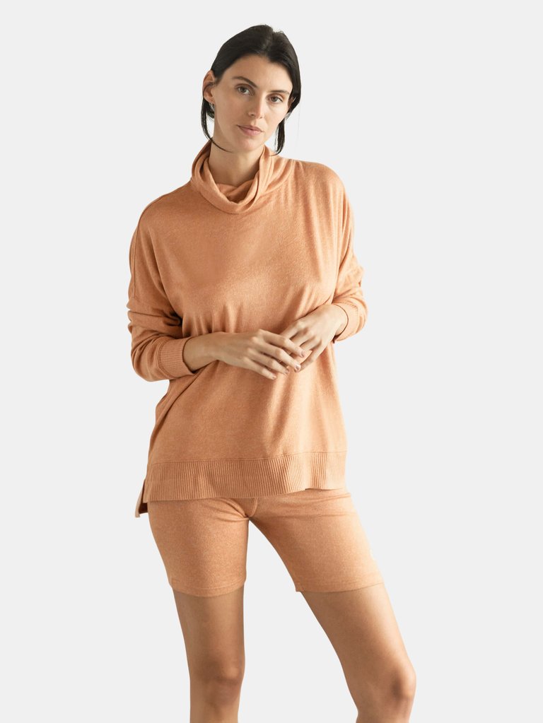 Cosset Relaxed Turtleneck - Camel