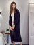 Nube Ribbed Long Cardigan - Caviar black