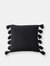 Pom Pom Throw Pillow - Black